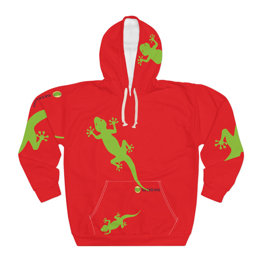 Gecko Inu print hoody red