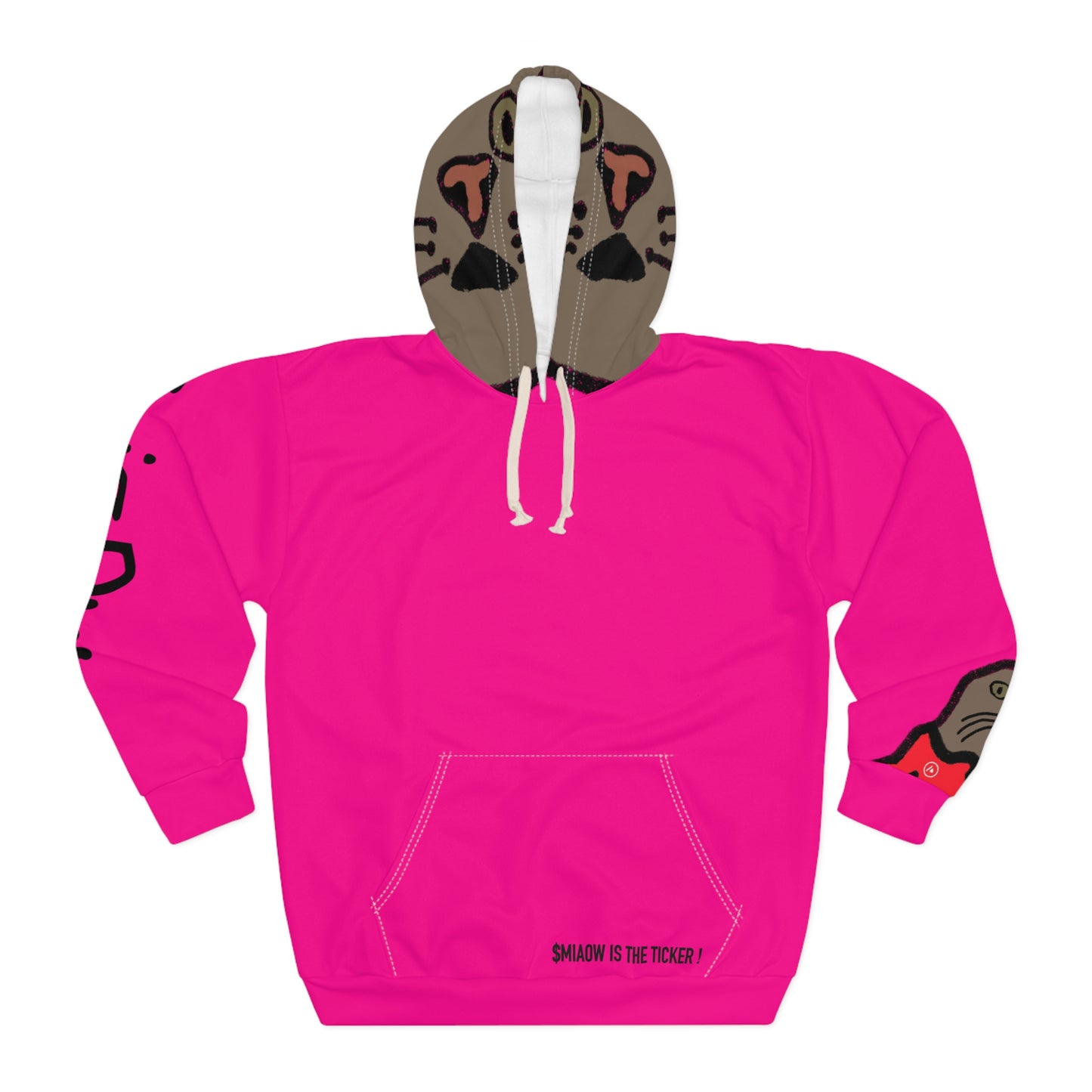 $ MIAOW hoodie with hood print - Hot pink