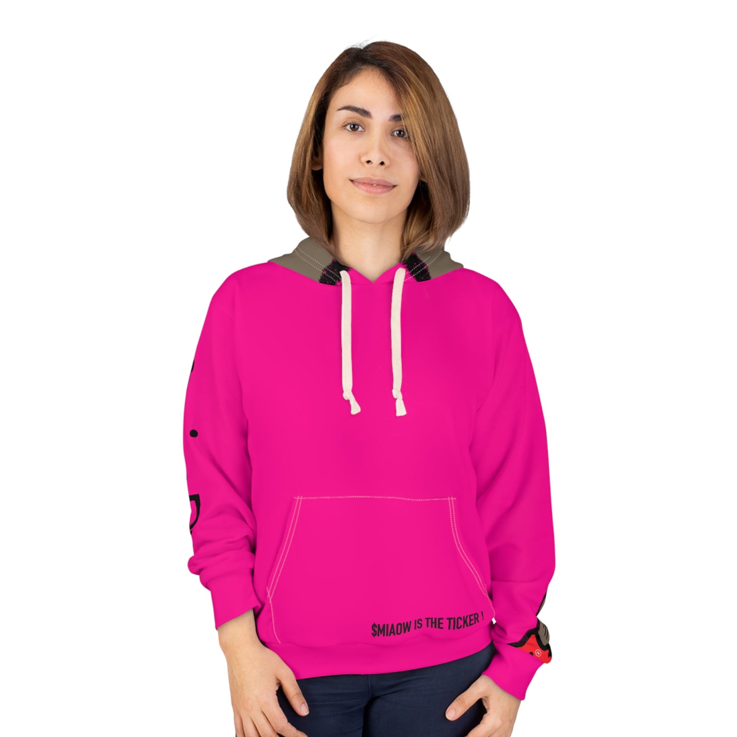 $ MIAOW hoodie with hood print - Hot pink