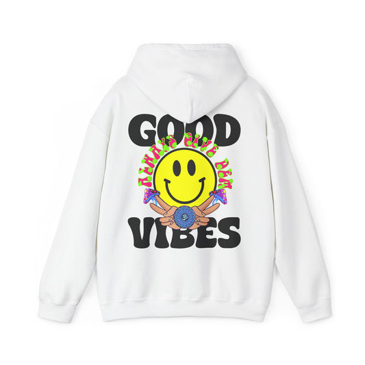 Good Vibes Hoodie | Bold Graphics, Positive Energy, & Spiritual Crypto Merch in Brights & Classics