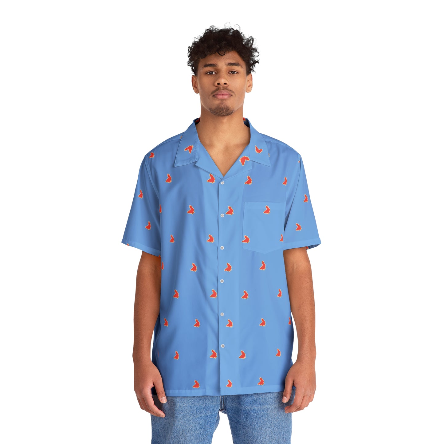 Polka Coq Hawaiian shirt blue