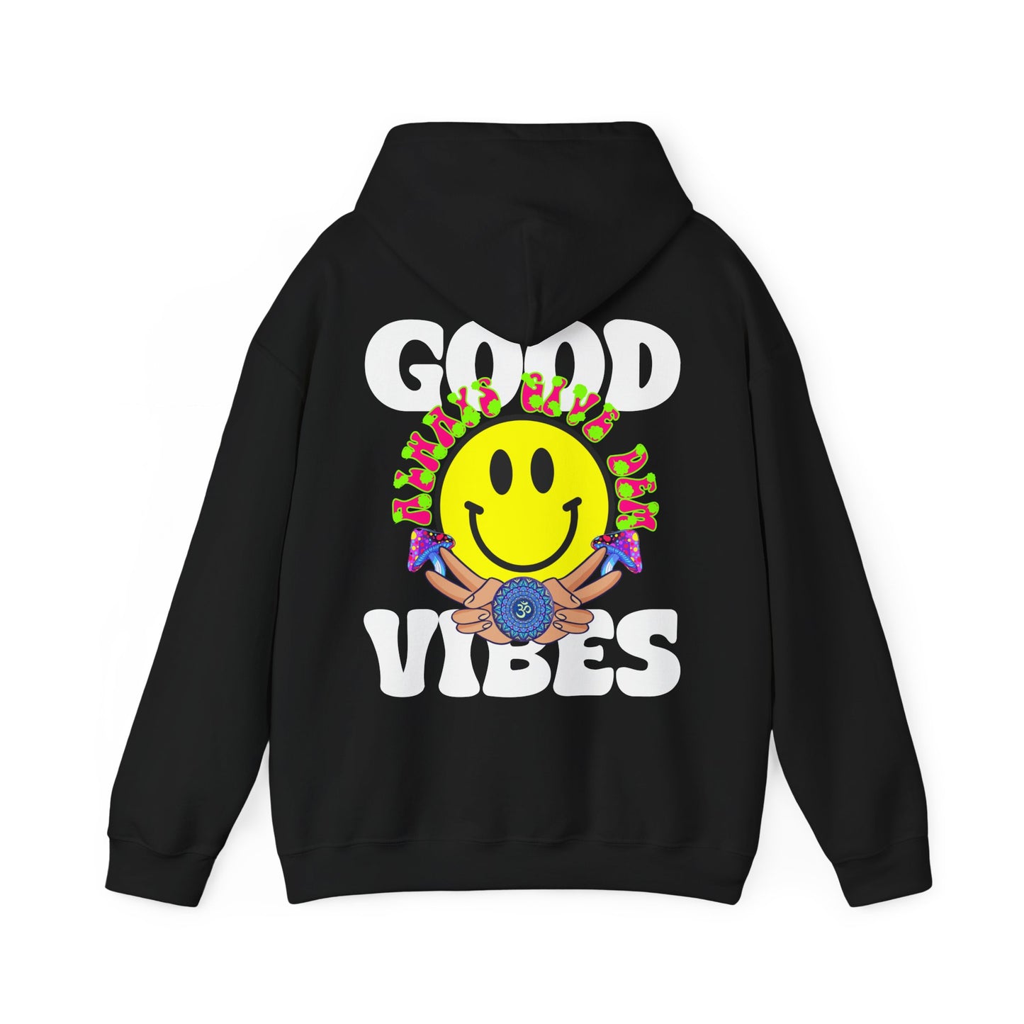 Good Vibes Hoodie | Bold Graphics, Positive Energy, & Spiritual Crypto Merch in Brights & Classics