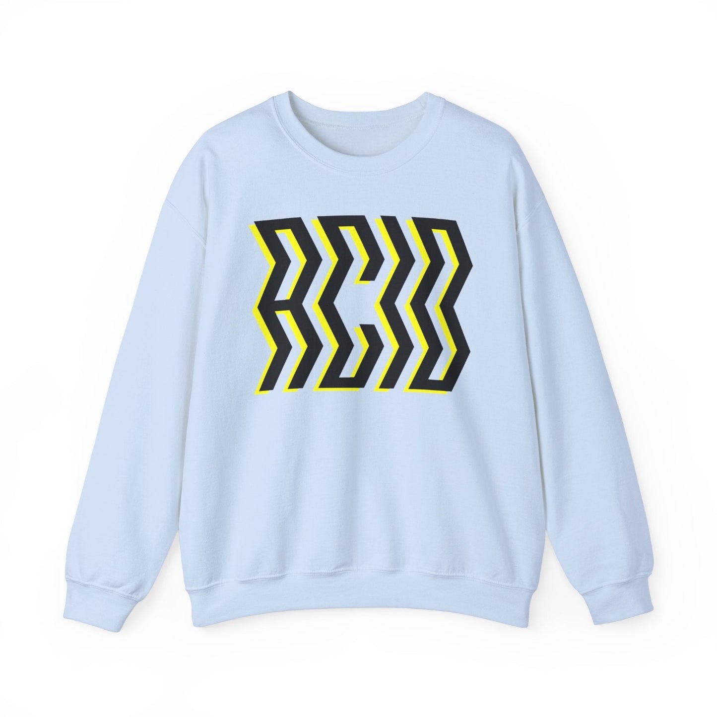 Acid house sweater in pale blue with large ACID print on front