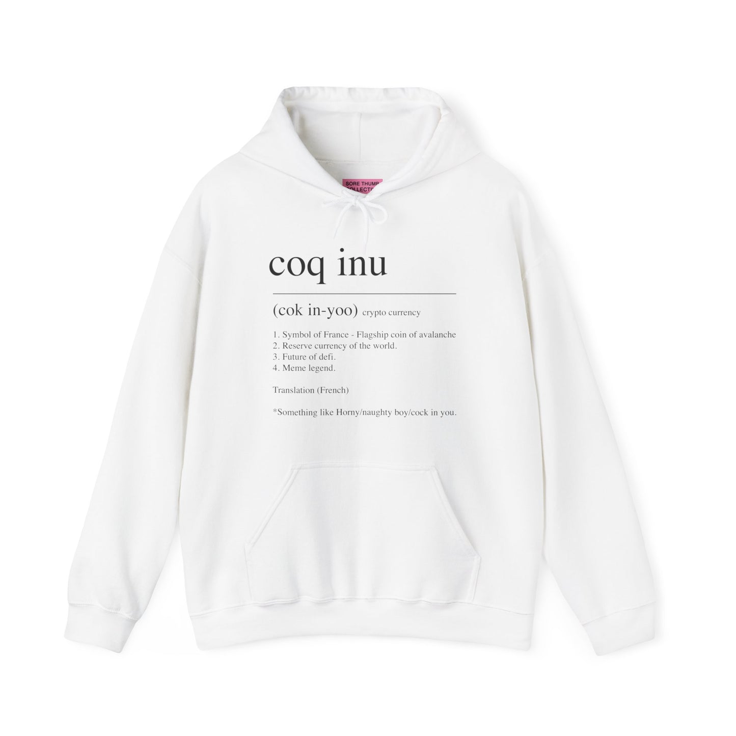 COQ Inu Dictionary definition hooded top