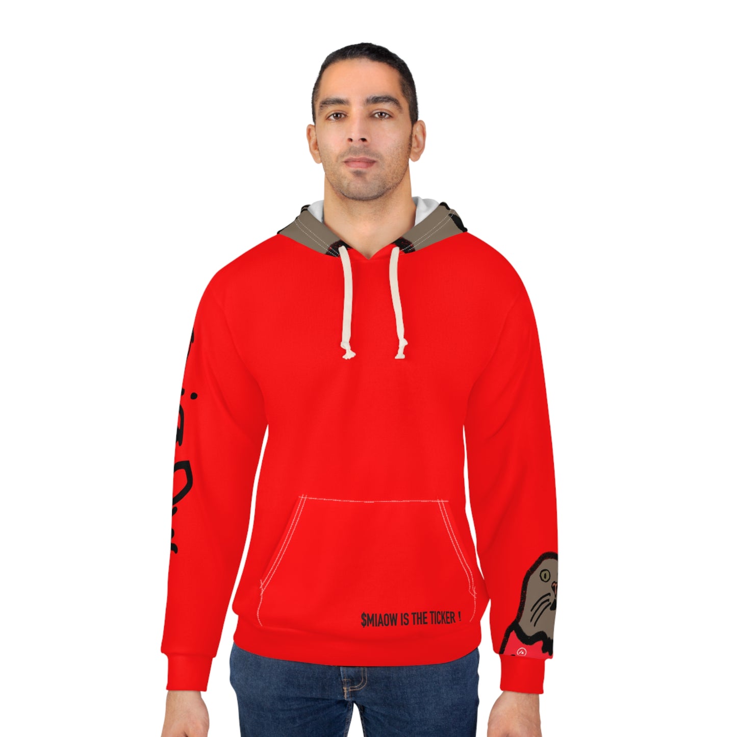 $ MIAOW hoodie with hood print - Red