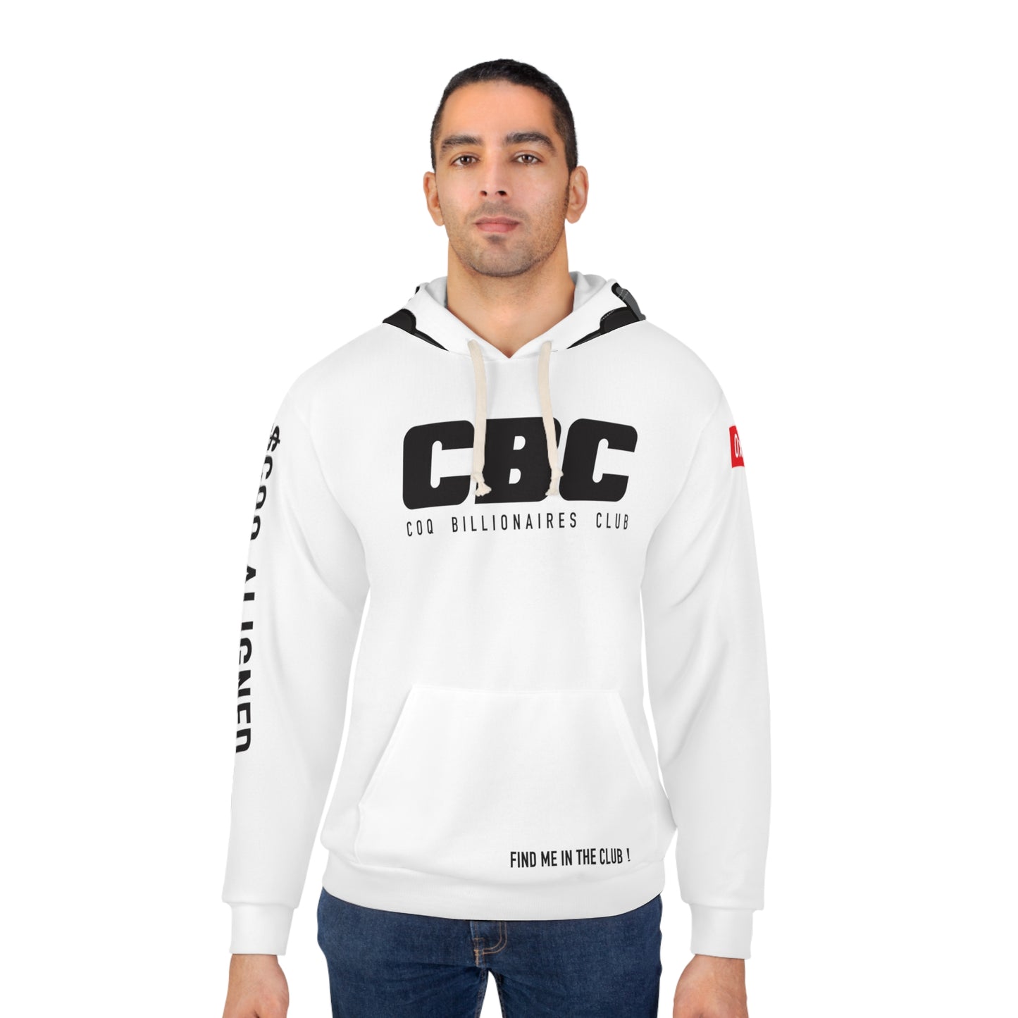 $COQ billionaire hoodie with hood print - White