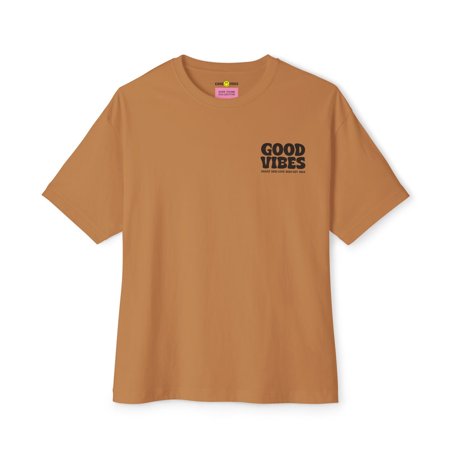 Unisex Oversized Good Vibes T-Shirt | Boxy Fit, Pastel & Neutral Shades, Spiritual Crypto Merch