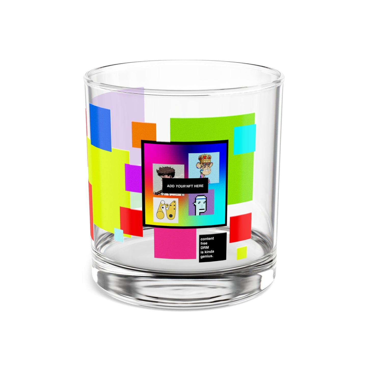 Content free DRM Custom NFT Japanese Rocks Glass, 10oz