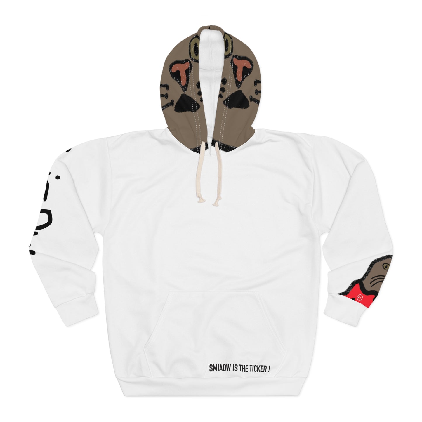 $ MIAOW hoodie with hood print - White