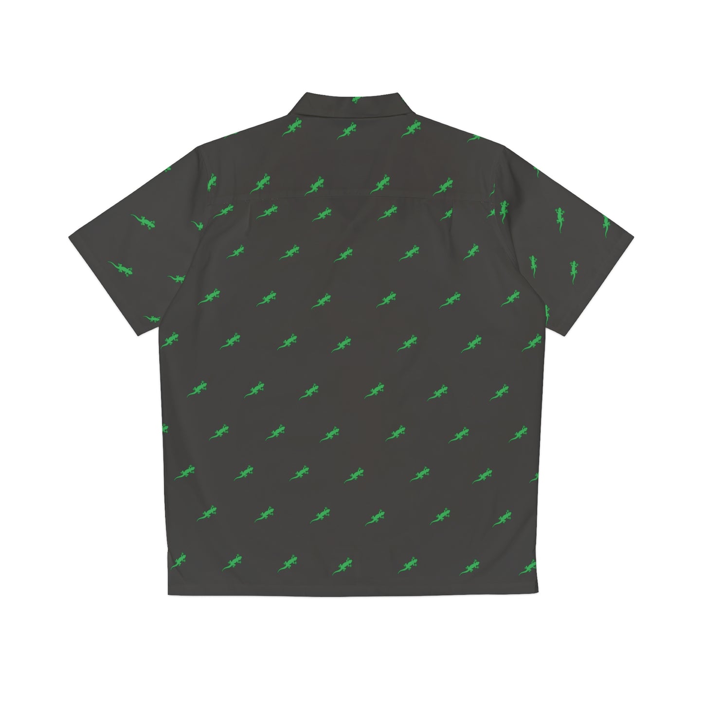 Gecko inu Hawaiian shirt black and green