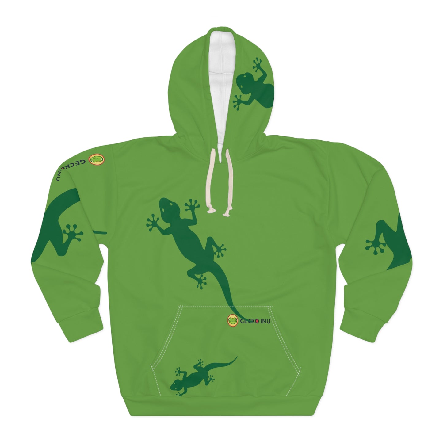 Gecko Inu print hoody light green