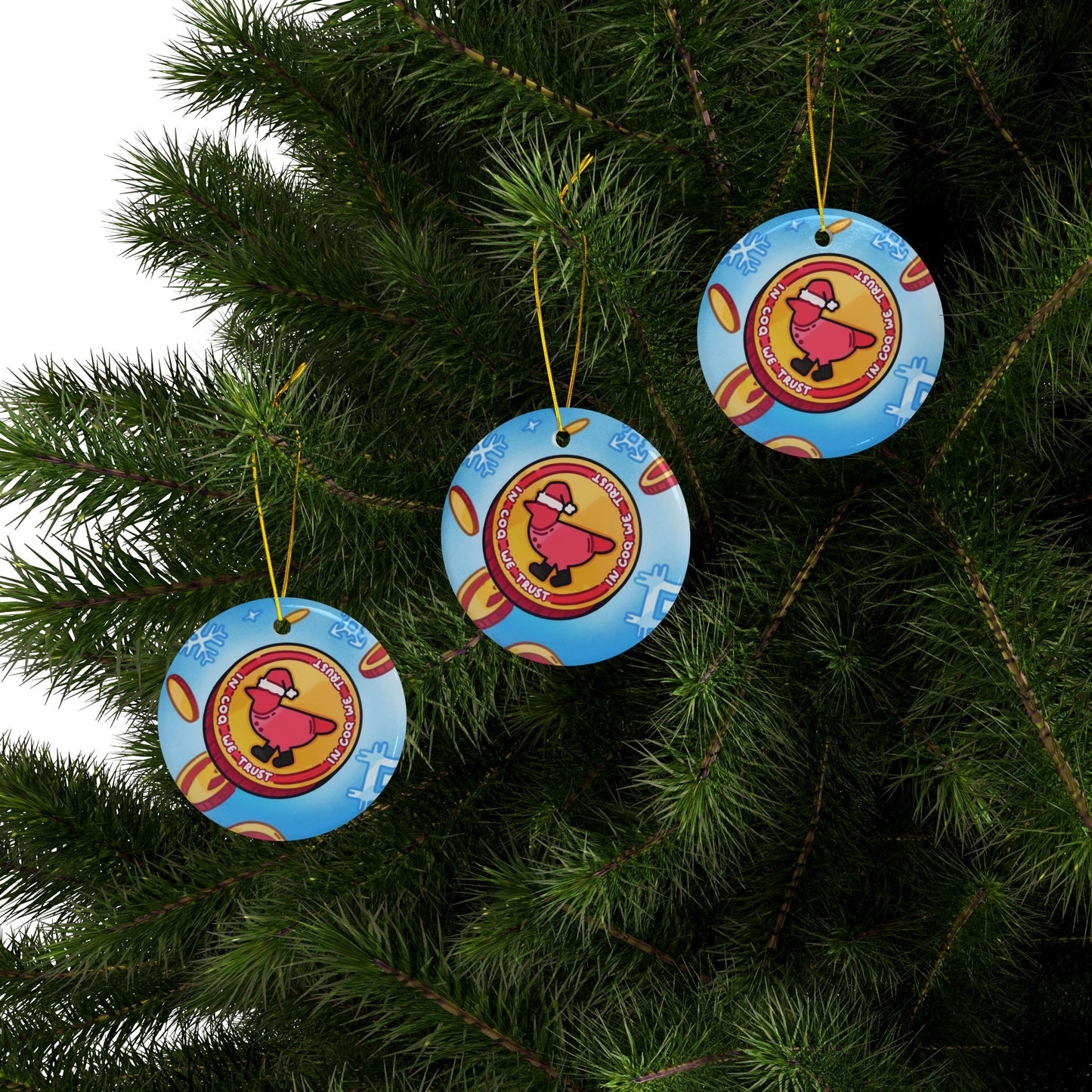 Coq Inu Christmas Decoration - Designed by Dano - Christmas Coin
