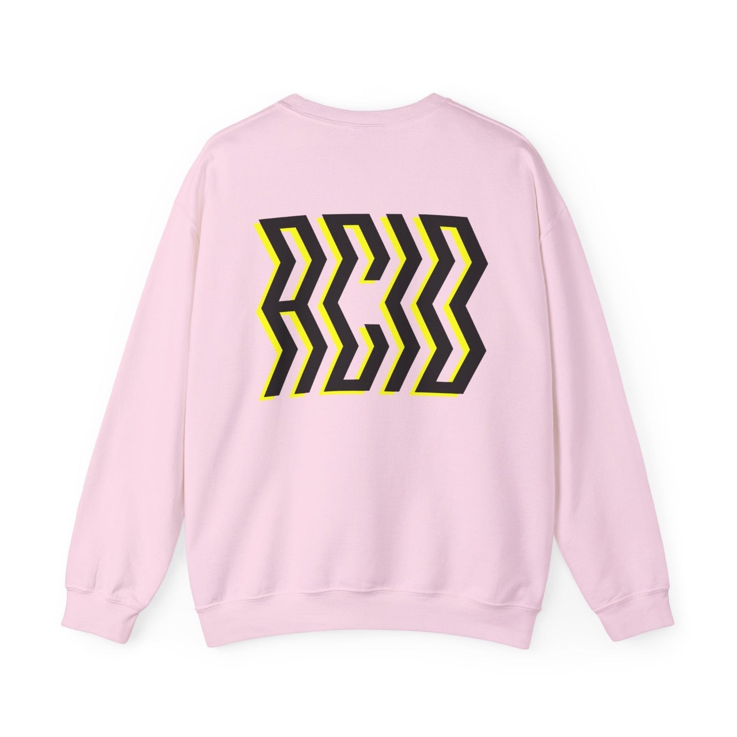 Acid house top, pale pink, ibiza sweatshirt, large back print, ACID in wonky font