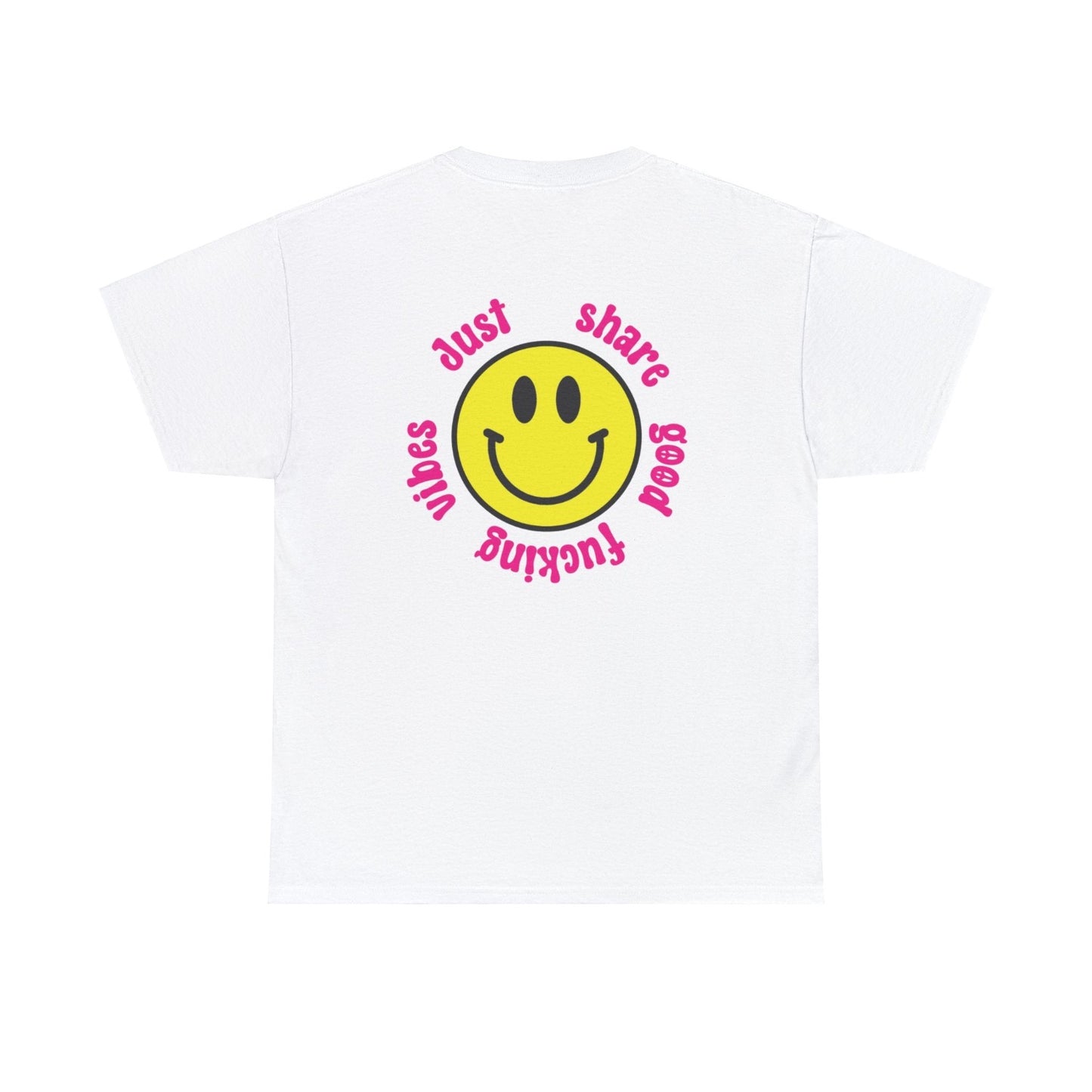 positive energy t shirt white and pink