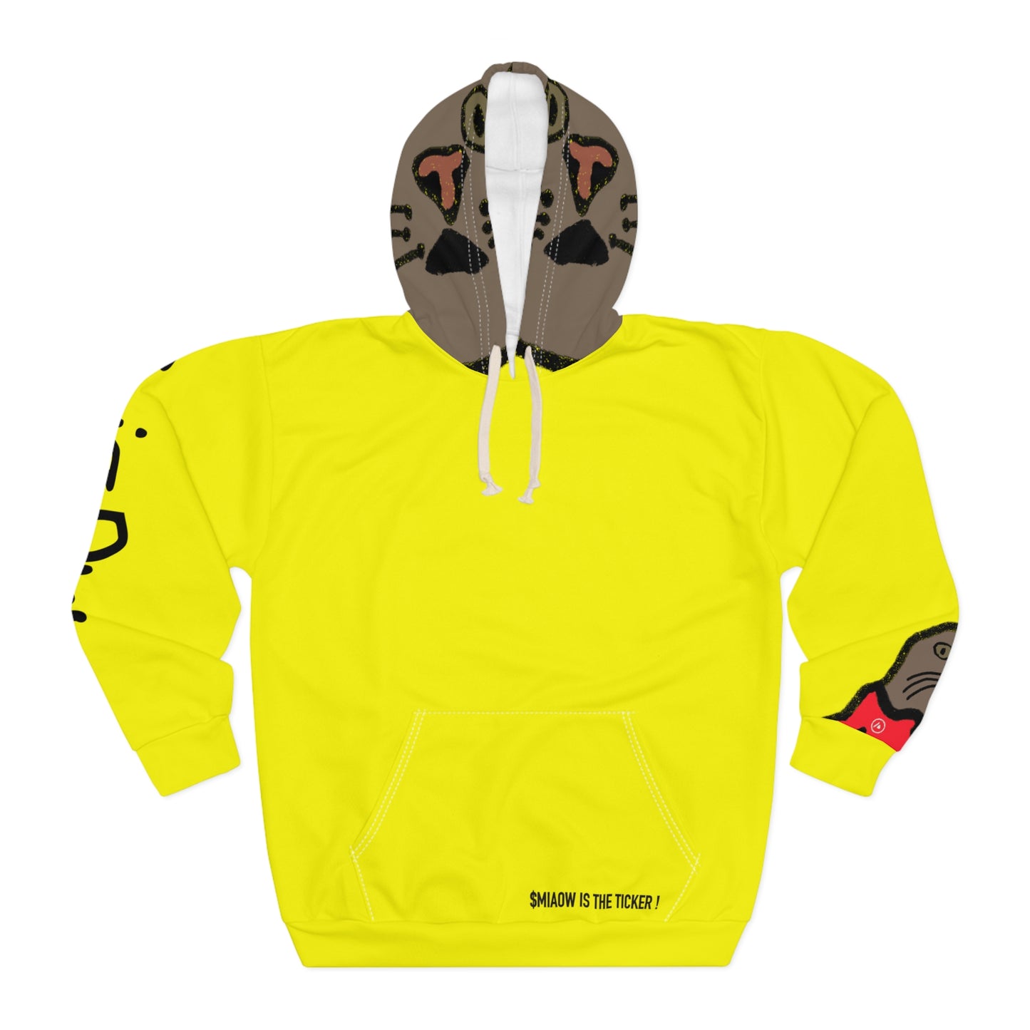 $ MIAOW hoodie with hood print - Yellow