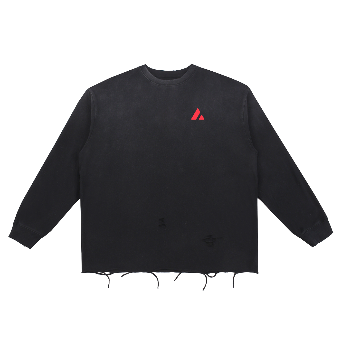 Avalanche Logo -  Raw Edge Cotton Long Sleeve T-Shirt