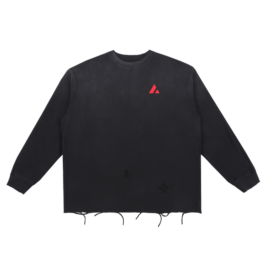 Avalanche Logo -  Raw Edge Cotton Long Sleeve T-Shirt