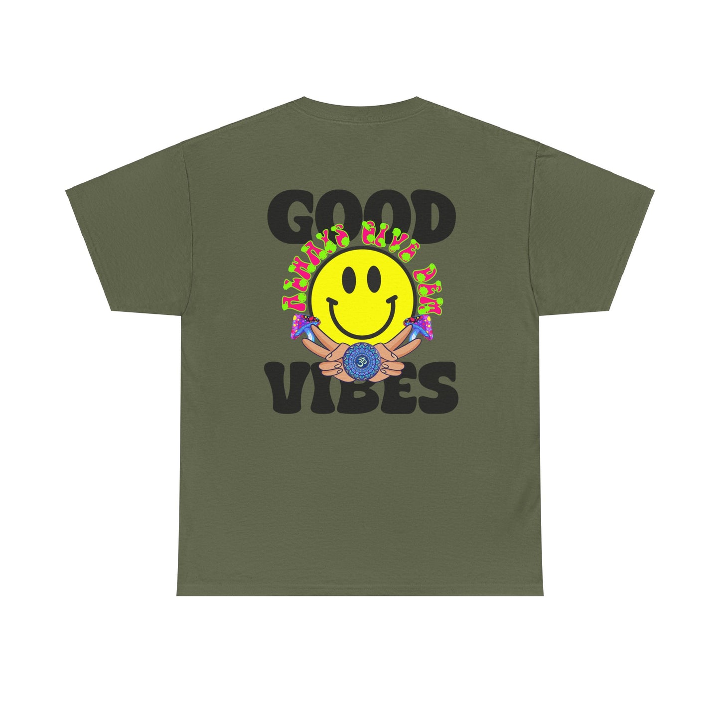 Good Vibes T-Shirt | Bold Graphics, Spiritual Style, & Crypto Merch in Brights, Pastels, Black & White