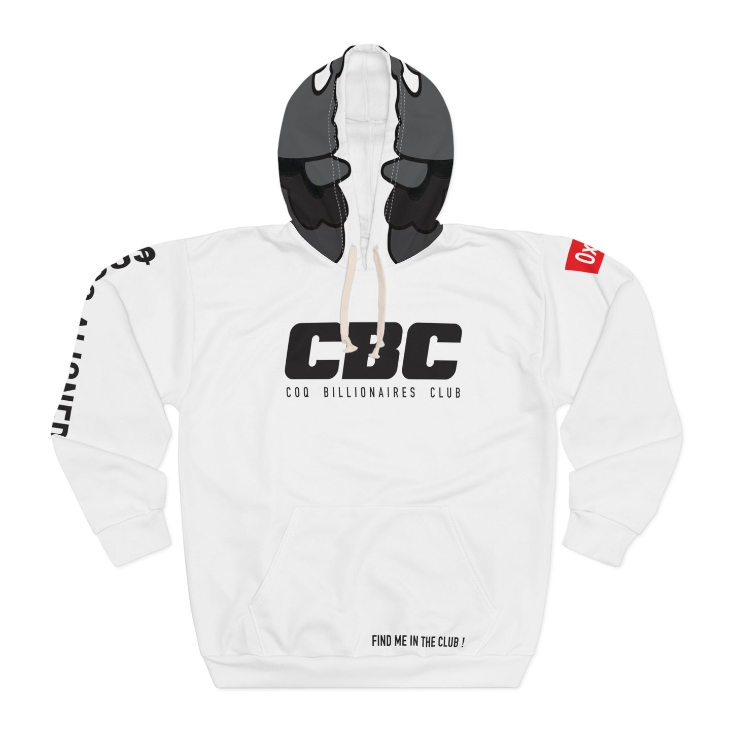 $COQ billionaire hoodie with hood print - White