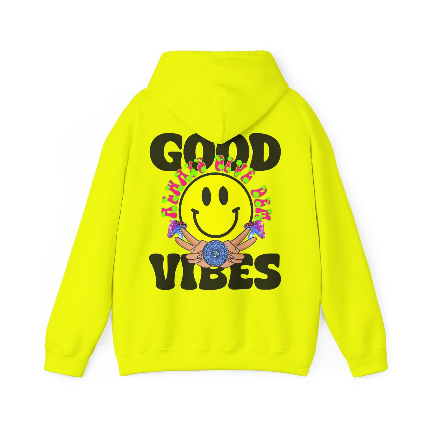 Good Vibes Hoodie | Bold Graphics, Positive Energy, & Spiritual Crypto Merch in Brights & Classics