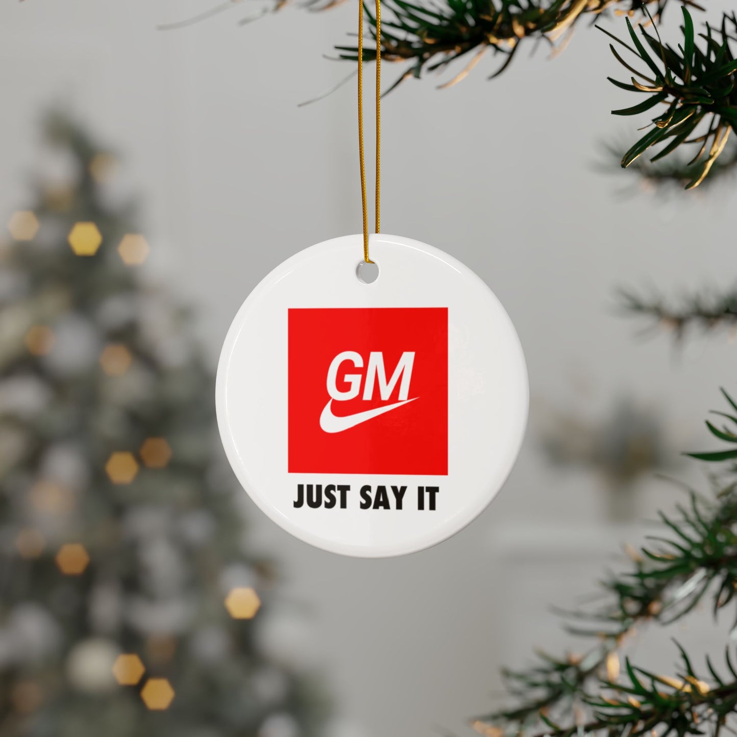 GM Just Say It Crypto Christmas Decoration