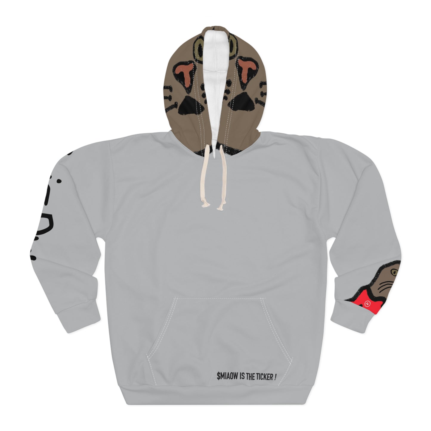 $ MIAOW hoodie with hood print - Grey