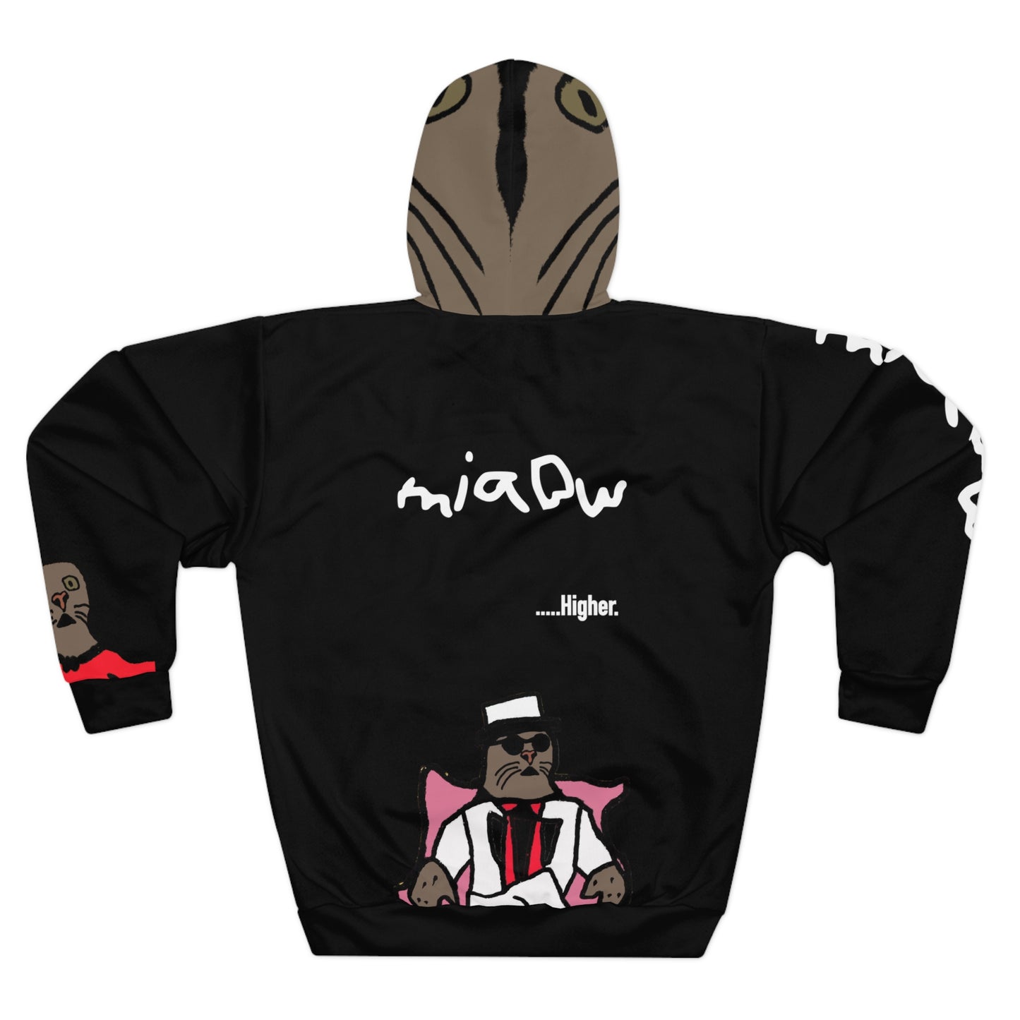 $ MIAOW hoodie with hood print - Black