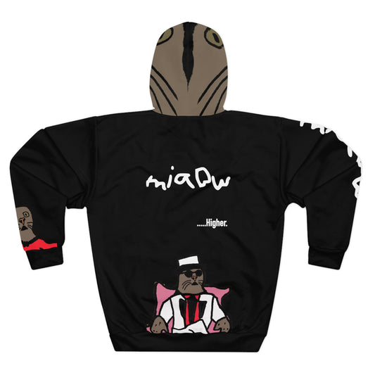 $ MIAOW hoodie with hood print - Black