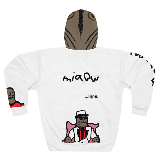 $ MIAOW hoodie with hood print - White