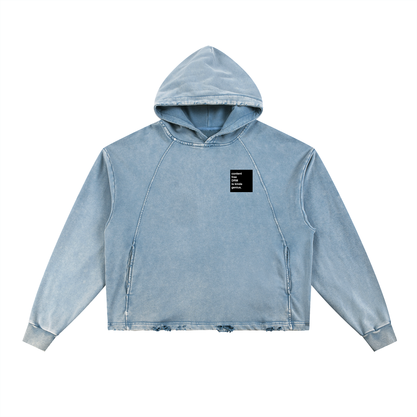 Content Free DRM - Custom NFT -   Frayed-Hem Hoodie
