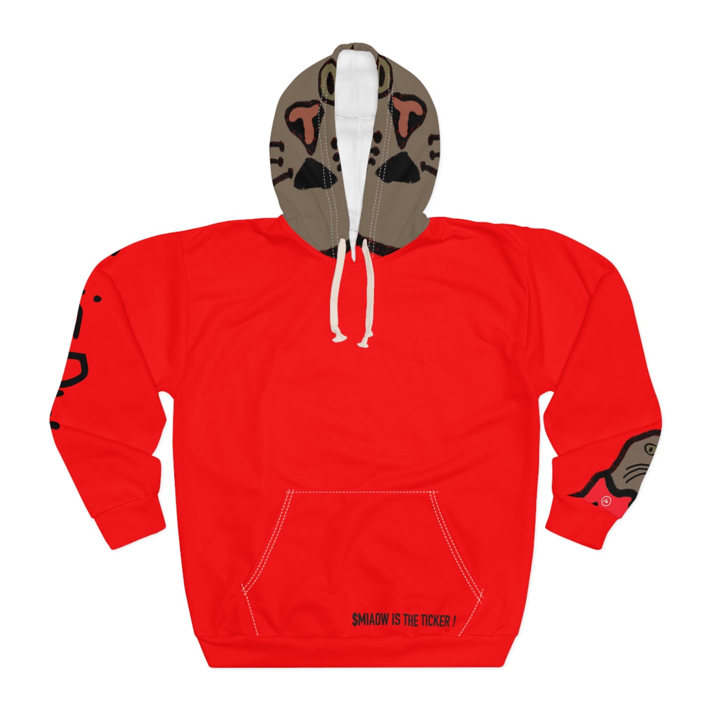 $ MIAOW hoodie with hood print - Red