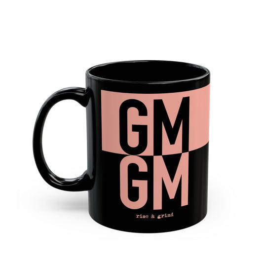 GM COFFEE MUG — Nude/Black | Crypto Mug | Cryptocurrency Gift | Web3 Decor