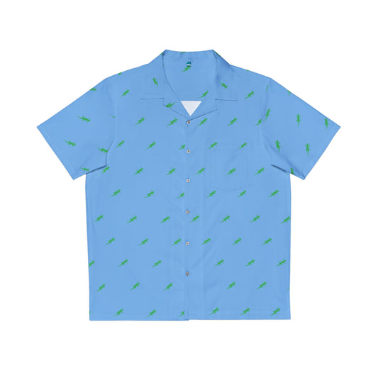 Gecko inu Hawaiian shirt blue and green