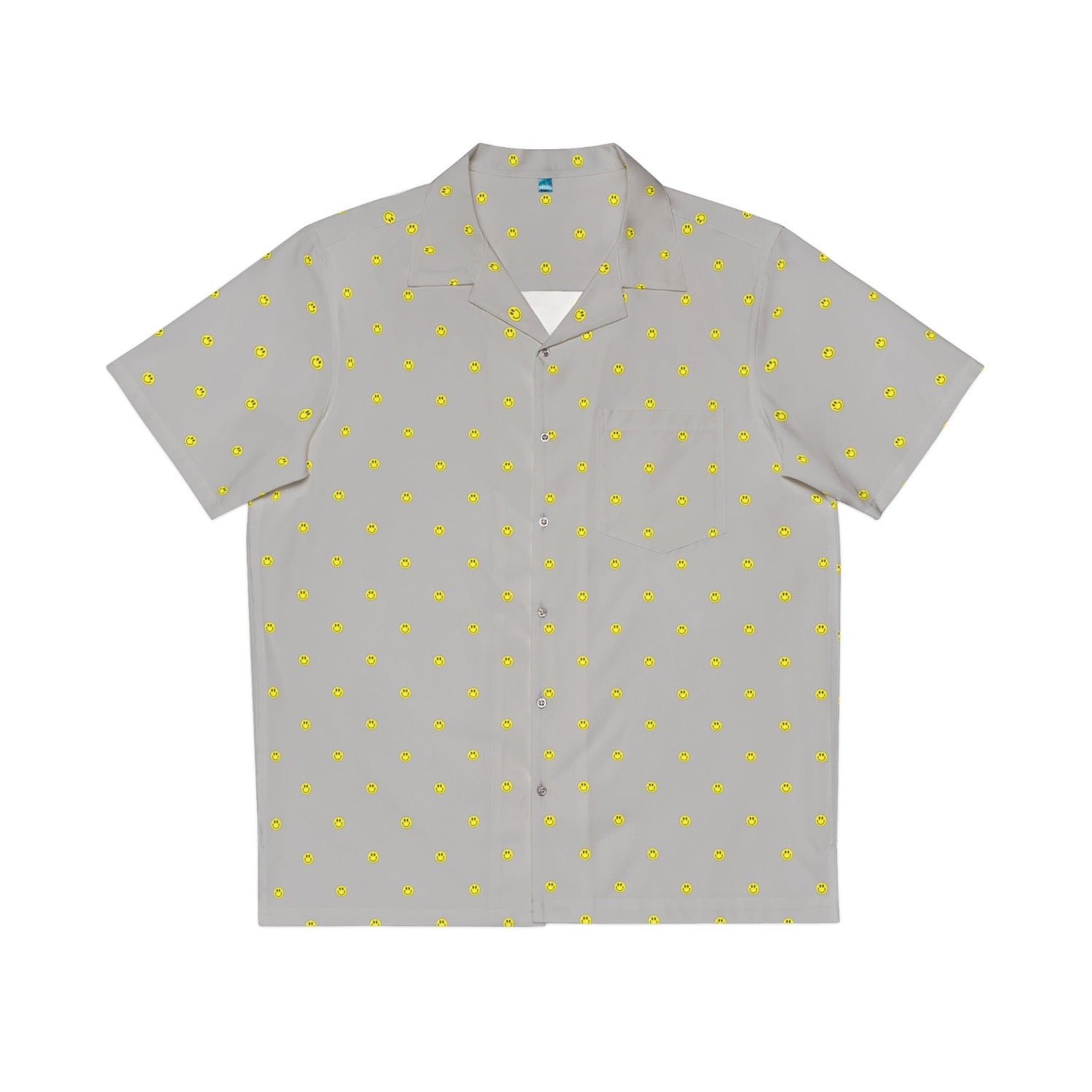 smiley face shirt grey