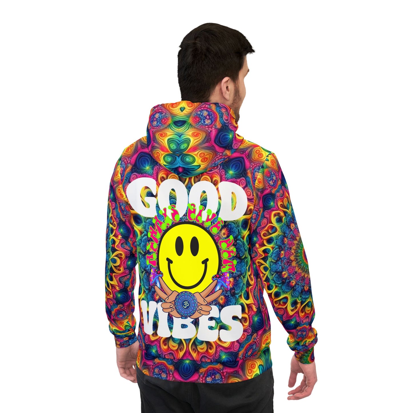 Mandala Print Hoodie with Good Vibes | Spiritual & Crypto-Inspired Clothing