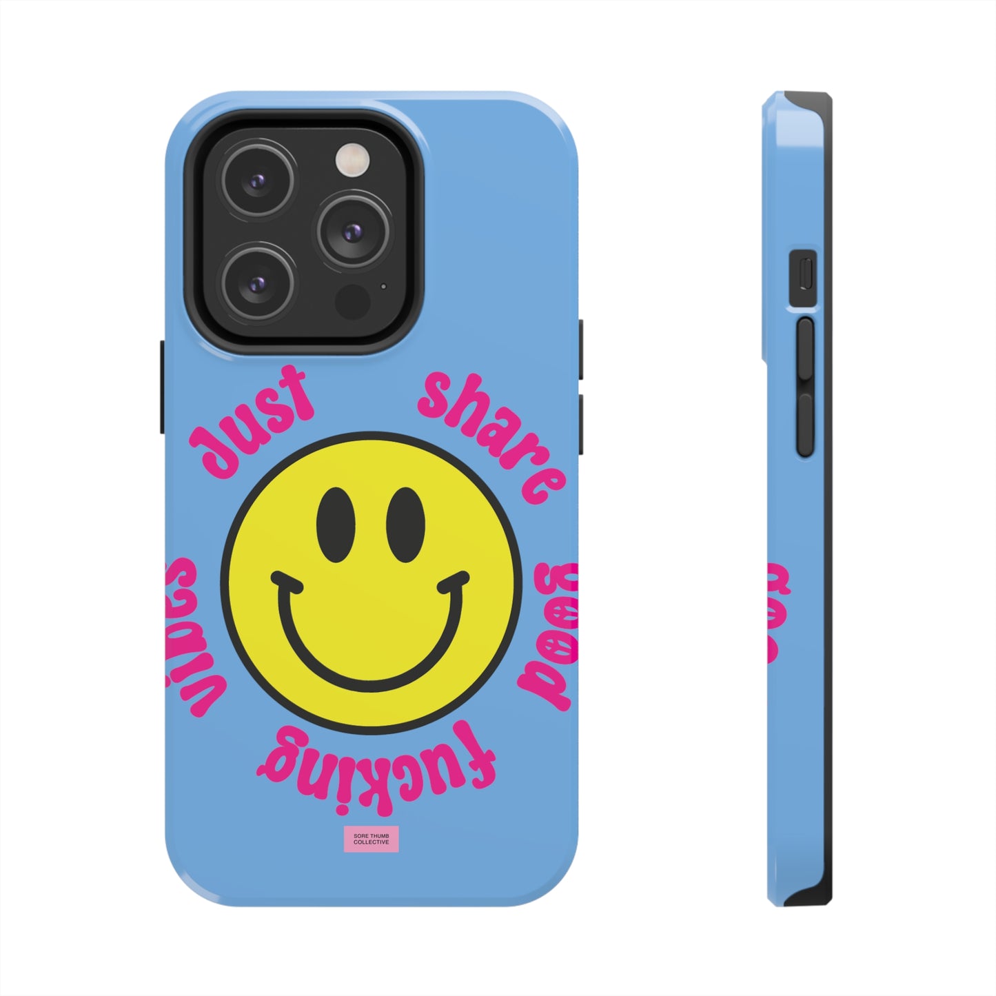 Just Share Good Fucking Vibes Smiley Face iPhone Case