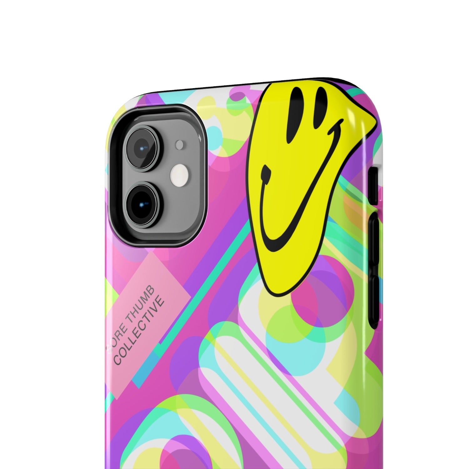 Smiley face phone cover, rave iPhone cover, super bright, trippy phone case print