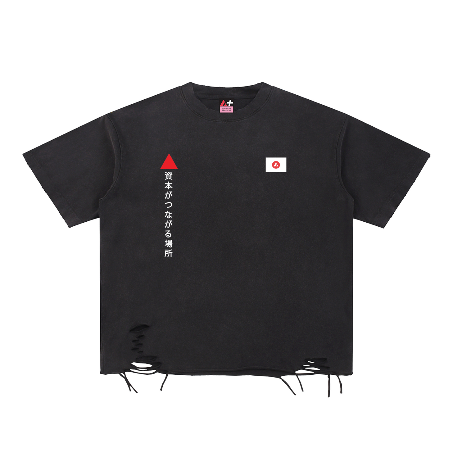 Avalanche Adoption Japanese Streetwear Washed Raw-Hem T-Shirt