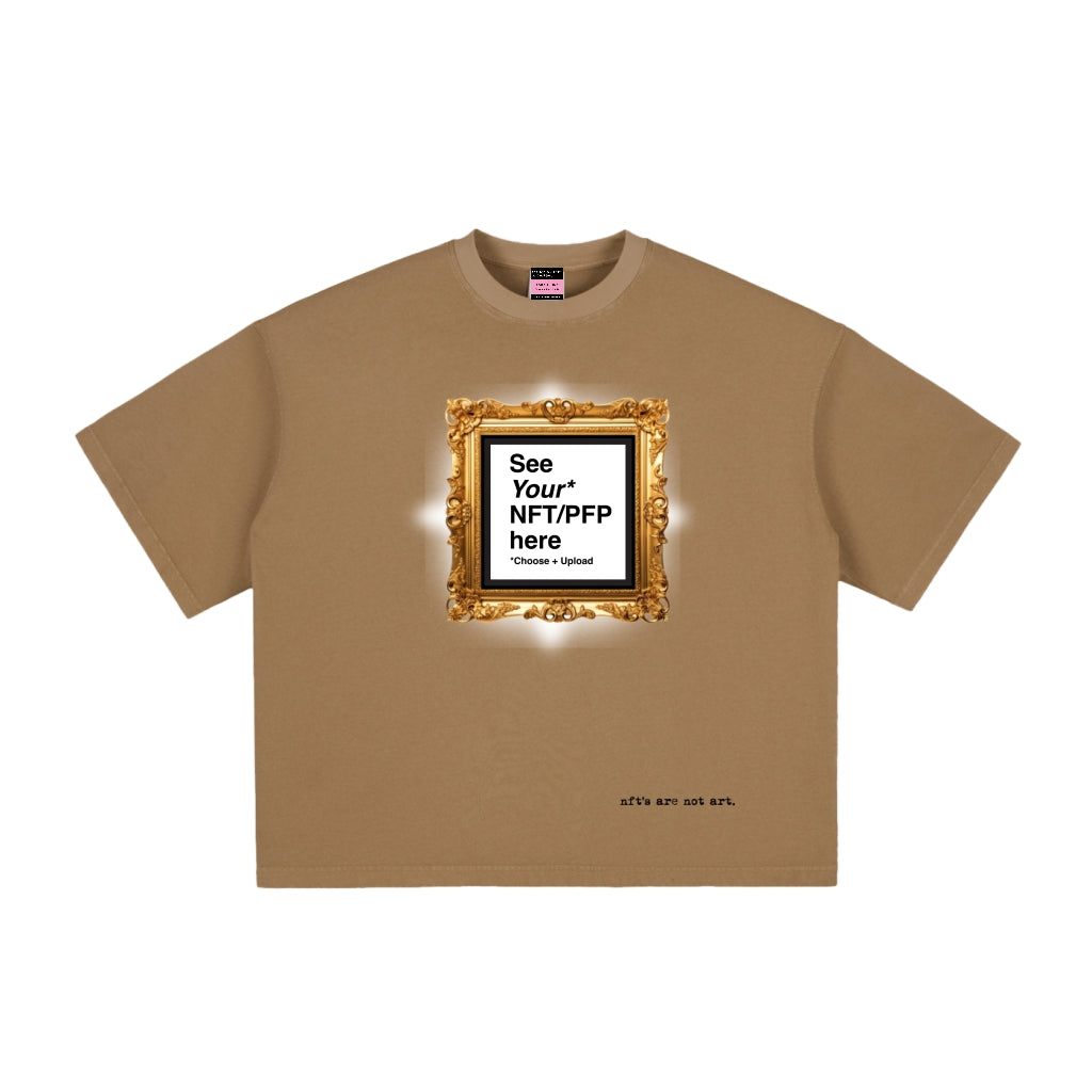 Vintage Boxy NFT T-Shirt (Washed Tobacco) – “nft’s are not art” Web3 Art Statement