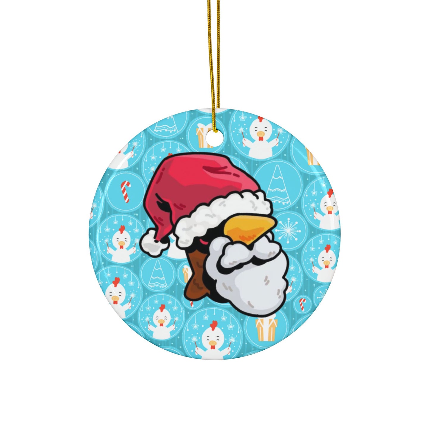 Coq Inu Christmas Decoration - Designed by Dano - Wrapping Paper Style
