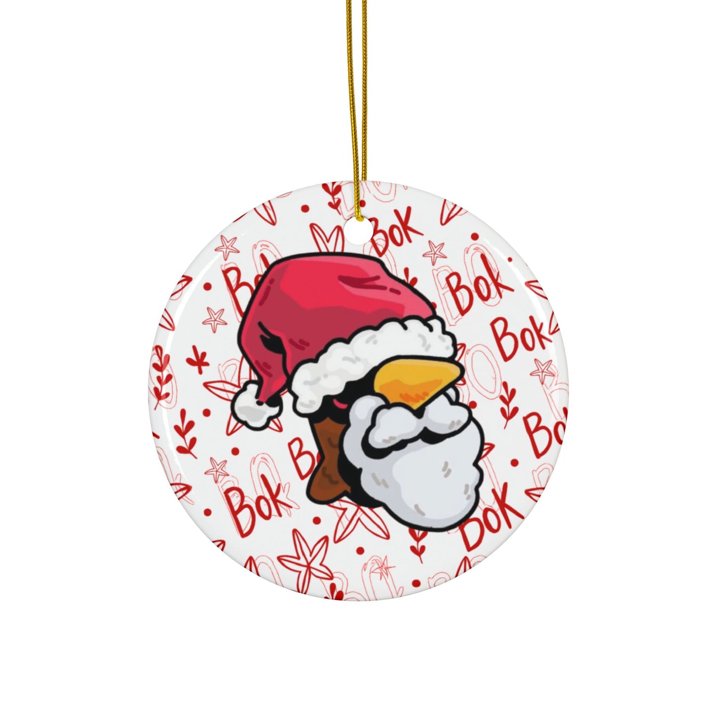 Coq Inu Christmas Decoration - Designed by Dano - Wrapping Paper Style