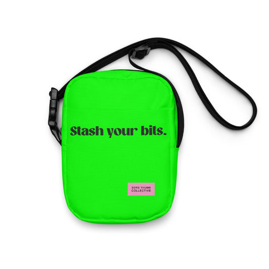 Bright Green Crossbody bag, festival shoulder bag with strap