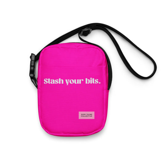 Hot pink crossbody bag, made from tough durable fabric , perfect as a festival bag