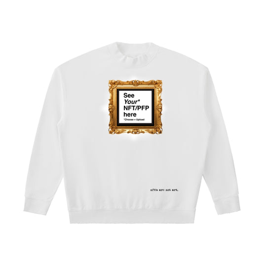 Oversized NFT Sweatshirt (White) – “nft’s are not art” Blockchain Streetwear