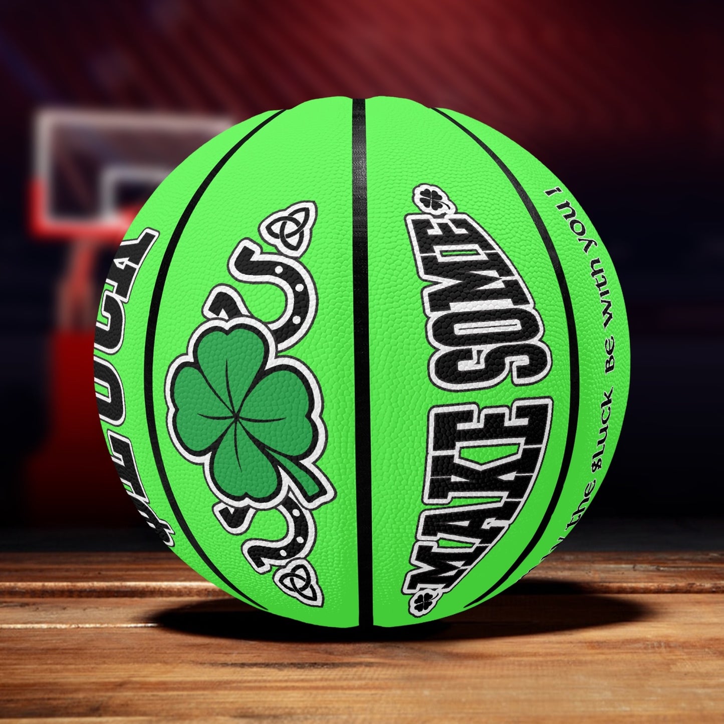 Make Some $Luck Basketball Neon Green