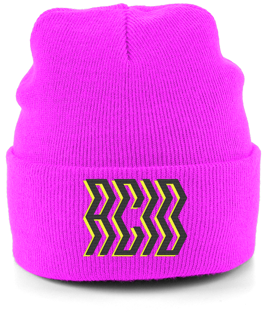 Acid Beanie Hat Neon Pink