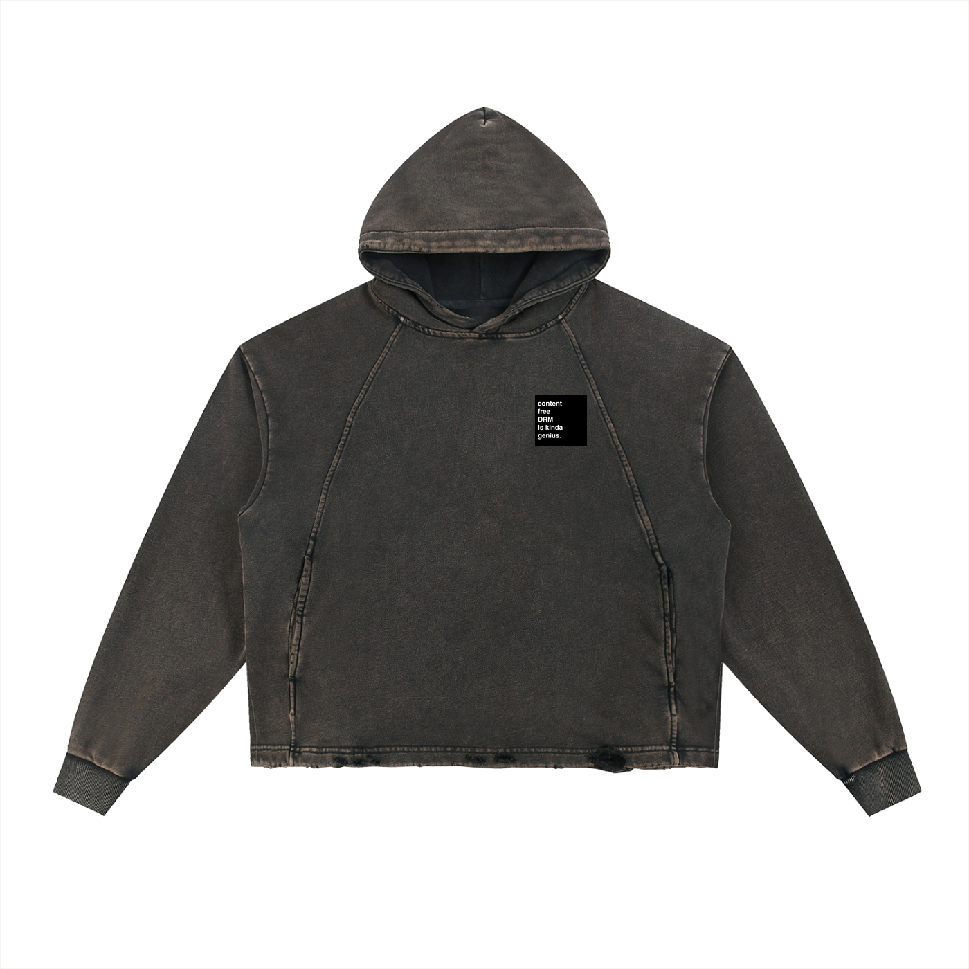 Content Free DRM - Custom NFT -   Frayed-Hem Hoodie