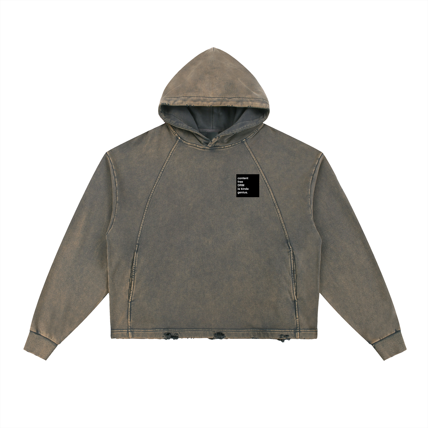 Content Free DRM - Custom NFT -   Frayed-Hem Hoodie
