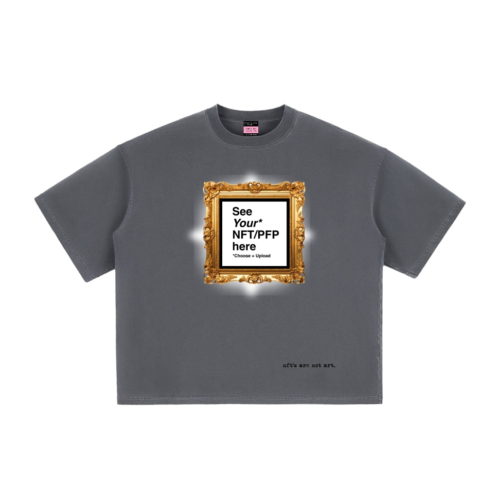 Vintage Boxy NFT T-Shirt (Washed Black) – “nft’s are not art” Digital Gallery Tee