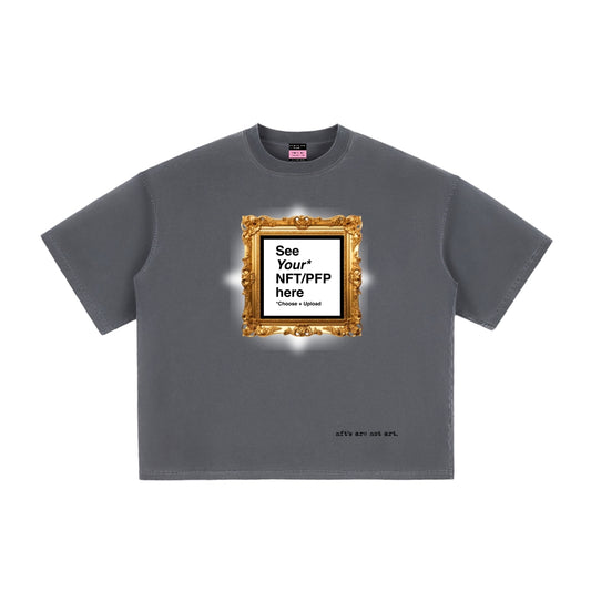 Vintage Boxy NFT T-Shirt (Washed Black) – “nft’s are not art” Digital Gallery Tee